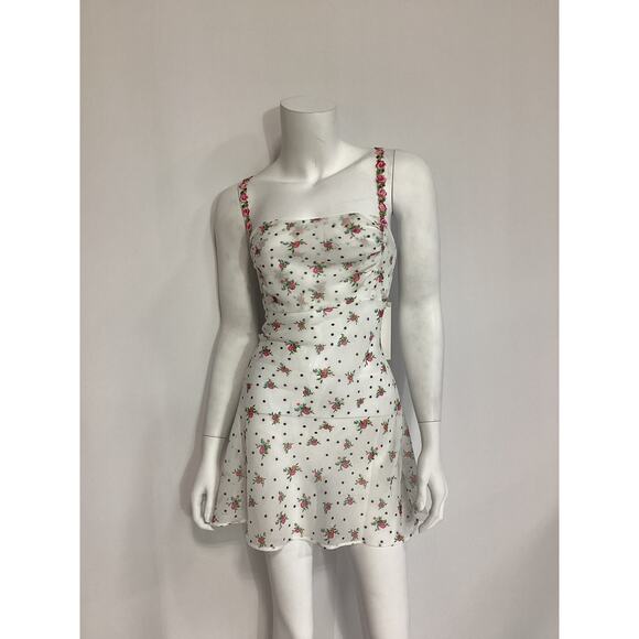 For Love & Lemons 'Gabrielle' White Mini Dress Size S - NWT - Picture 2 of 4